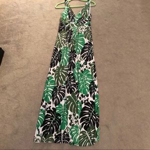 Banana Republic Monstera Leaf Maxi Dress